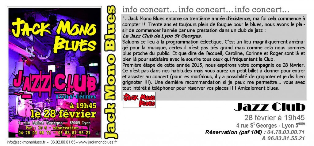 JAZZ CLUB invitation FEVRIER 2015
